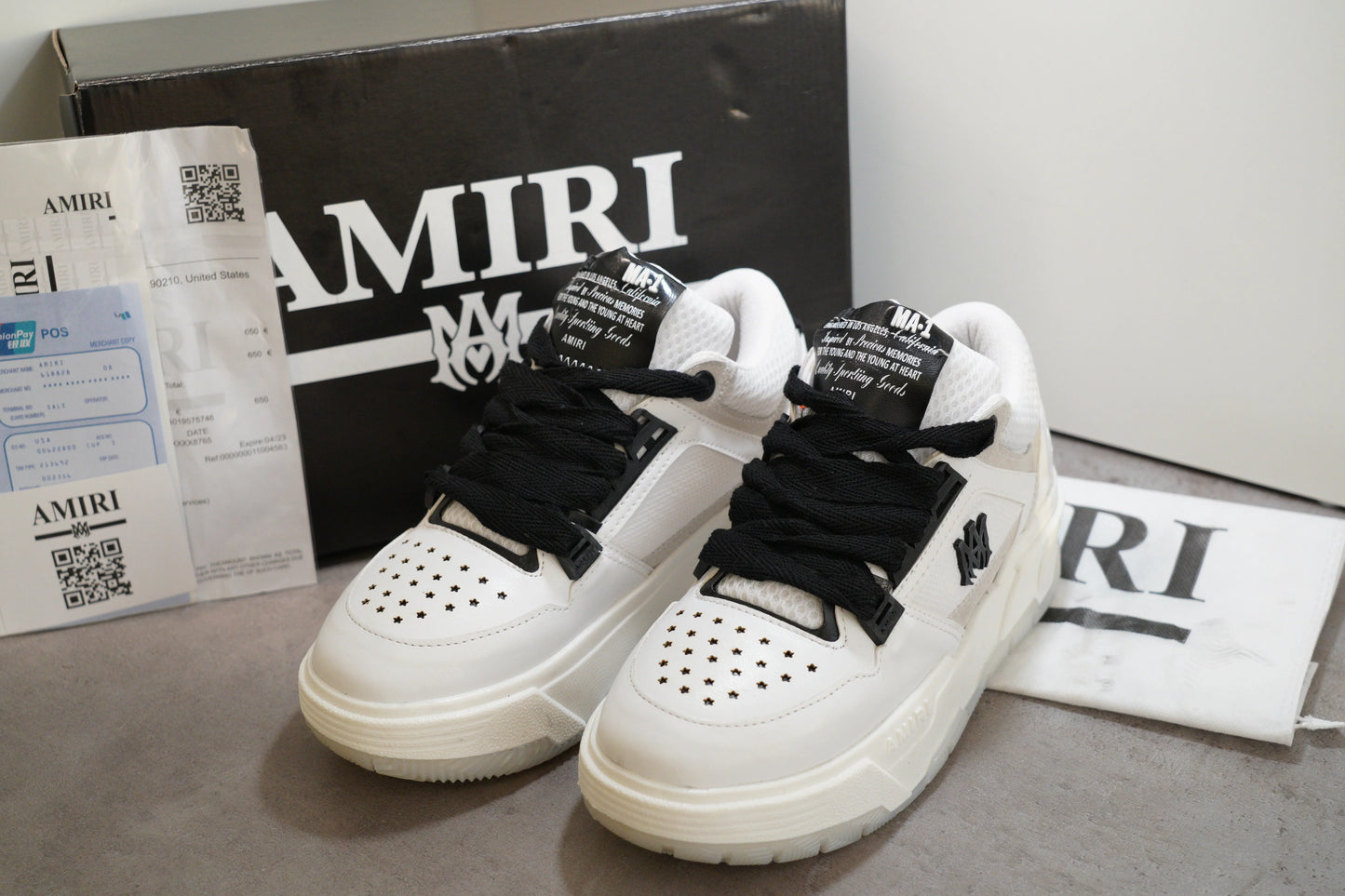 Amiri MA-1 Lace-Up Sneakers White