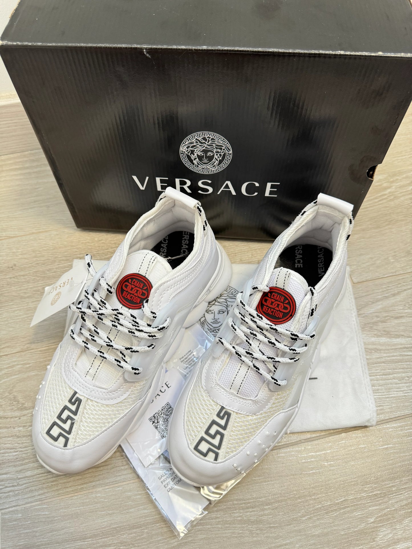 Versace Chain Reaction "Triple White" sneakers