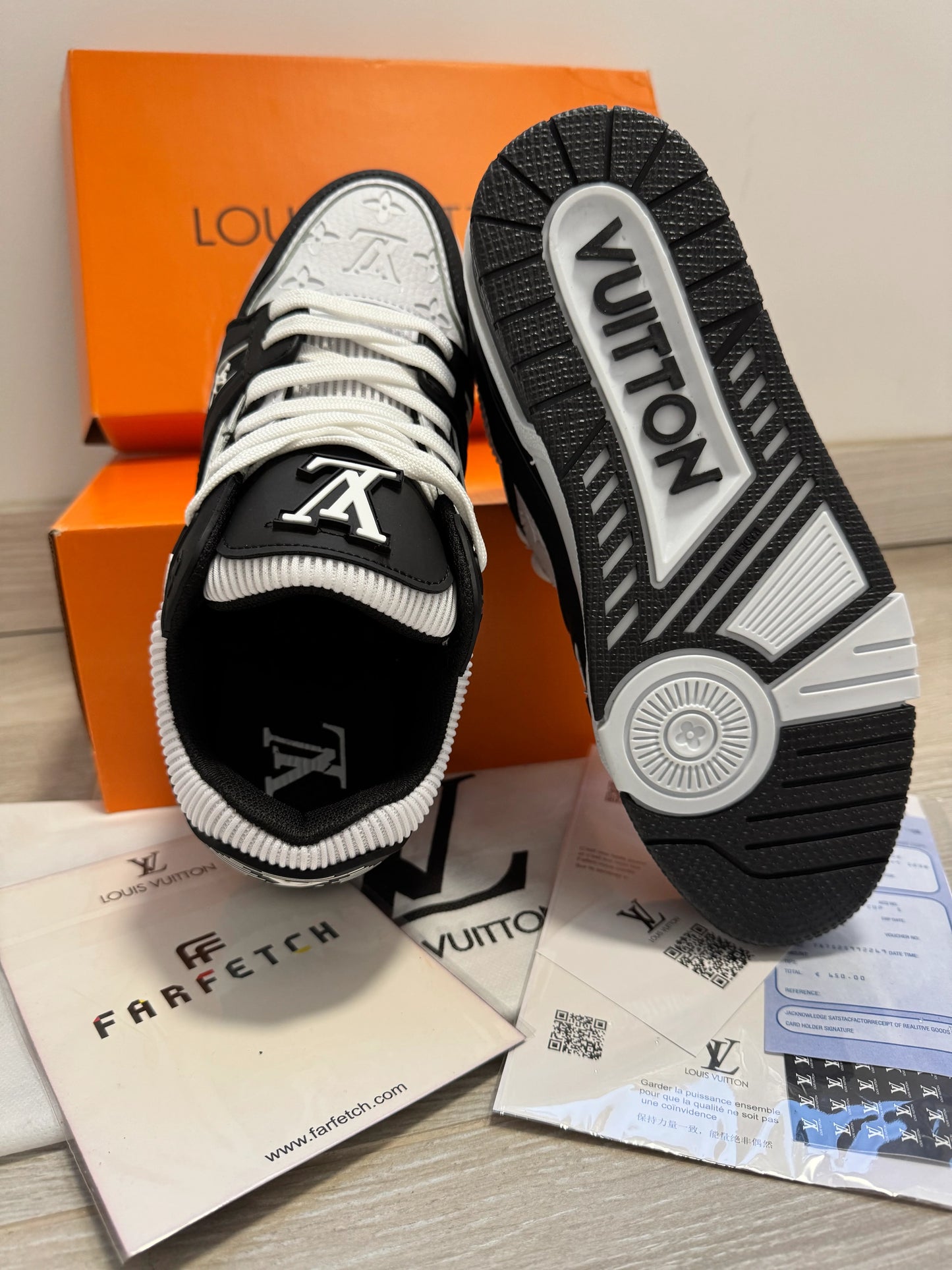 Adidasi Louis Vuitton - Trainers Sneaker Negru-Alb