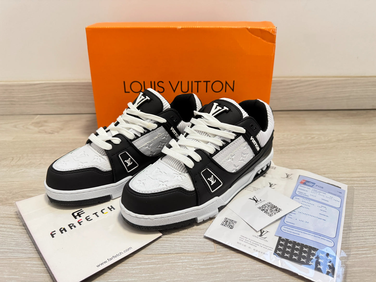 Adidasi Louis Vuitton - Trainers Sneaker Negru-Alb