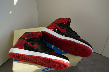 Adidasi Jordan 1 Bred Patent