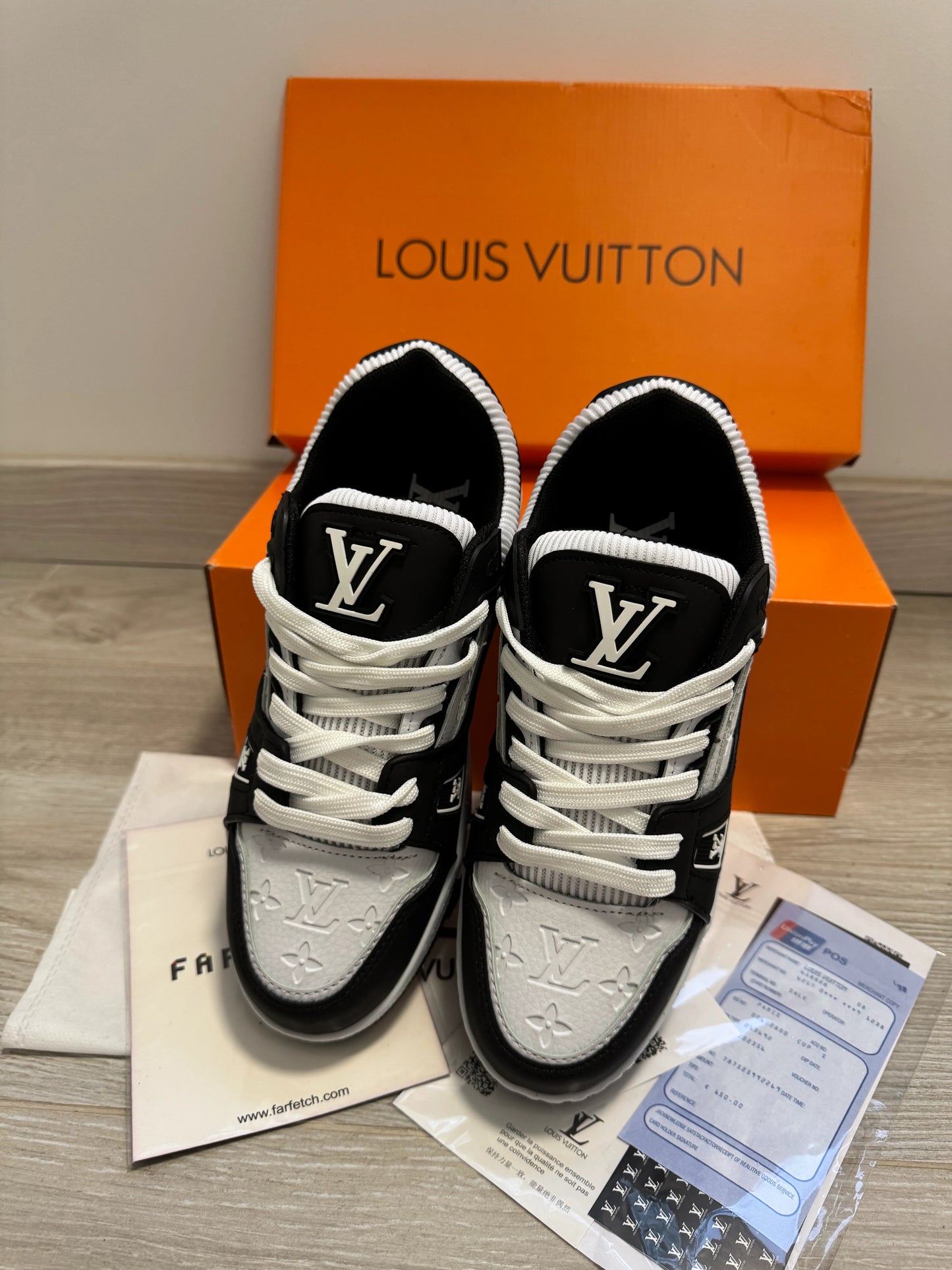 Adidasi Louis Vuitton - Trainers Sneaker Negru-Alb